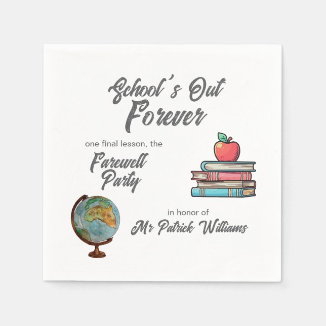 Teacher Rente Colorful Nostalgie Classic Serviette (Vorderseite)