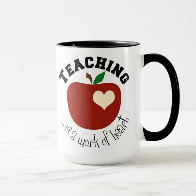 Teacher`s Gift, Black 15 oz Ringer Tasse (Rechts)
