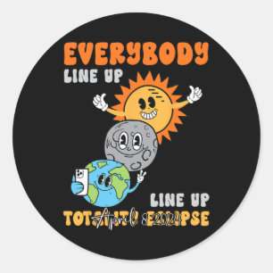 Teacher Solar Eclipse 8. April 2024 Niedliches Wet Runder Aufkleber
