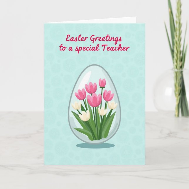 Teacher Spring Bouquet Easter Card Karte (Vorderseite)