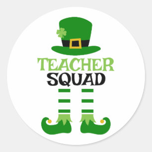 Teacher Squad St. Patrick's Day Runder Aufkleber