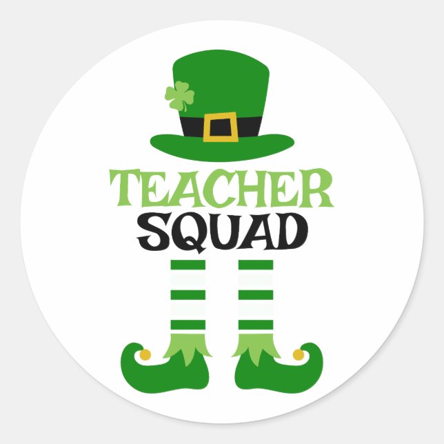 Teacher Squad St. Patrick's Day Runder Aufkleber (Vorderseite)