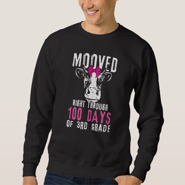 Teacher Student 100th Day 3rd Grade Cow 100 Days O Sweatshirt (Vorderseite)