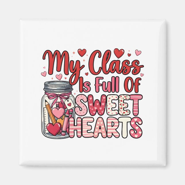 Teacher Sweet Heart Valentine's Magnet (Vorne)