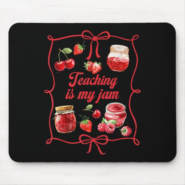 Teacher Teach Loves Insre Strawberry Teaching Is M Mousepad (Vorne)