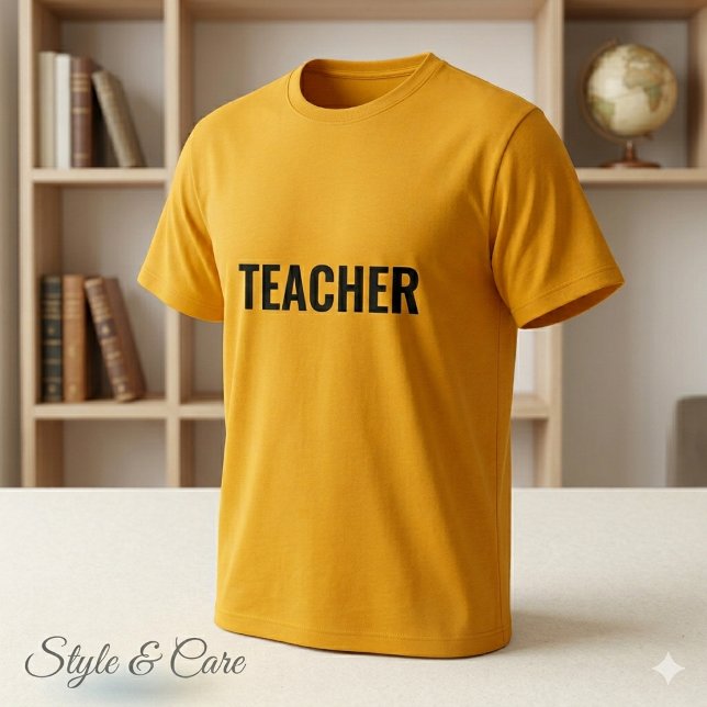 TEACHER Text Statement Gold T-Shirt für Männer (TEACHER Text Statement Gold Tee for Men)