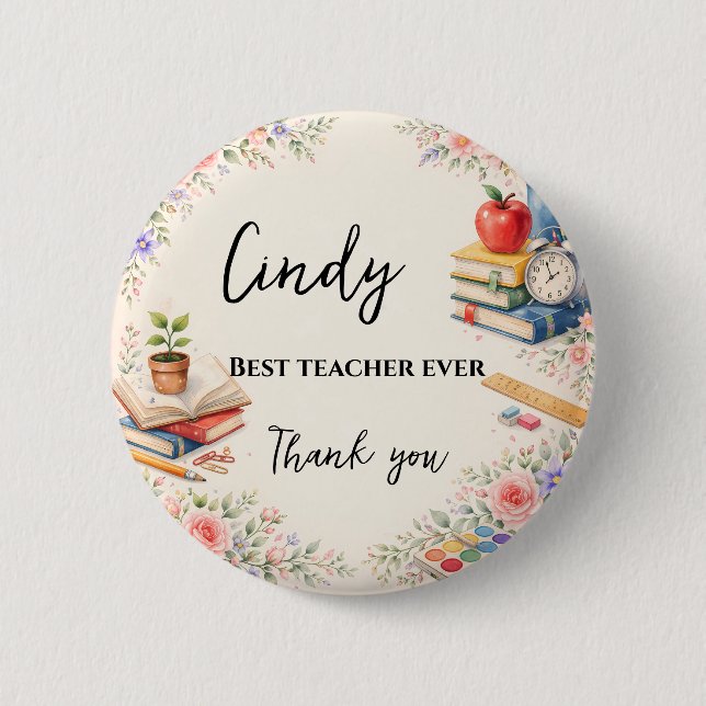 Teacher Thank You Gift | End of School Year Button (Vorderseite)