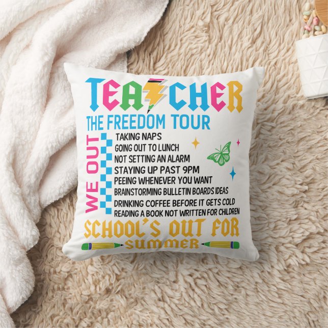 TEACHER The Freedom Tour Funny End of Year Teacher Kissen (Decke)