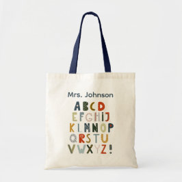 Teacher Tote Bag Gift Alphabet Art  Tragetasche