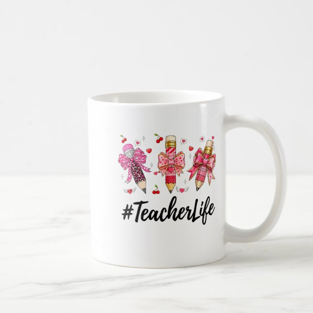 Teacher Valentine Coquette Bow Teacher Valentines  Kaffeetasse (Rechts)