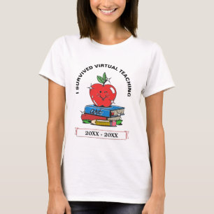 Teacher Virtual Teaching School Fun Personalize  T-Shirt