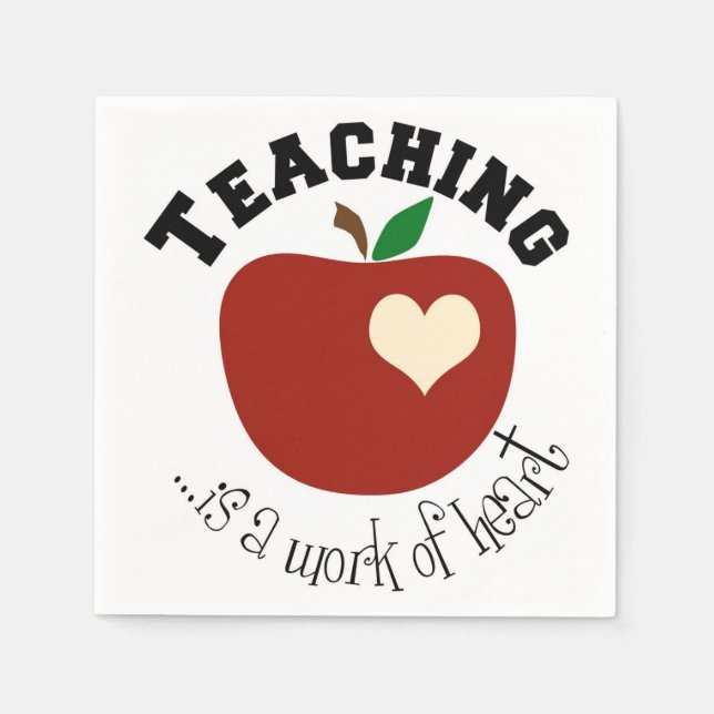 Teacher White Cocktail Paper Napkins Serviette (Vorderseite)