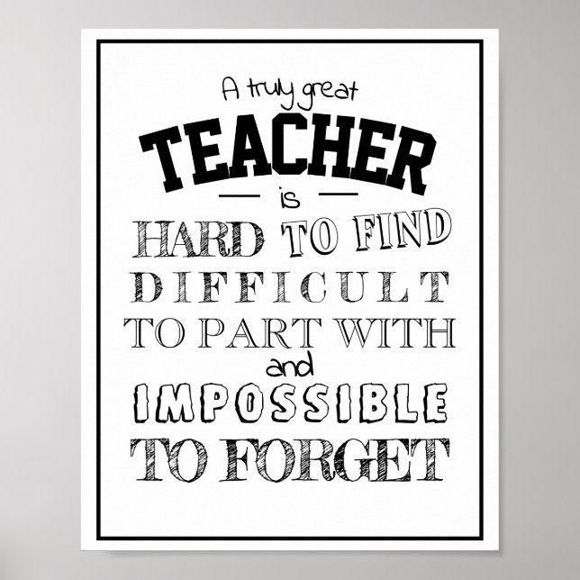 Teacher Zuhause Living Decoration Wertungsgeschenk Poster (Vorne)