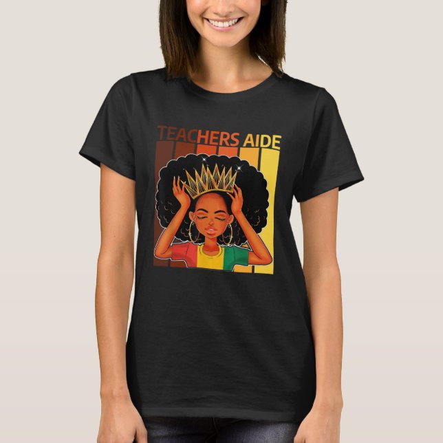 Teachers Aide Afro African American Black History  T-Shirt (Vorderseite)