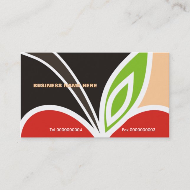 Teacher's Apple Heart Business Card-Peach Visitenkarte (Vorderseite)