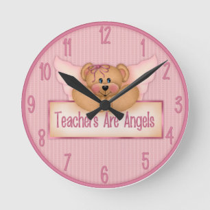 Teachers Are Angels Wall Clock. Runde Wanduhr
