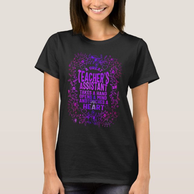 Teacher's Assistant Day Take A Hand Open A Mind Sc T-Shirt (Vorderseite)