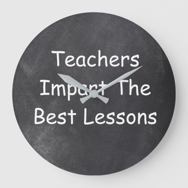Teachers Best Lessons Chalkboard Design Geschenk I Große Wanduhr (Vorderseite)