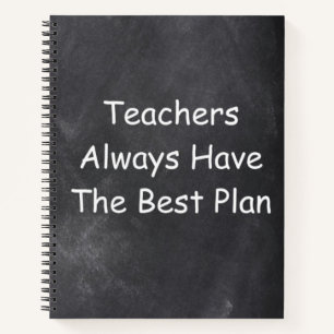 Teachers Best Plan Chalkboard Design Geschenk Idee Notizbuch