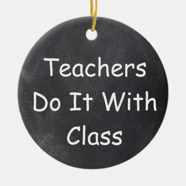 Teachers Class Chalkboard Design Geschenk Idee Keramik Ornament (Vorne)