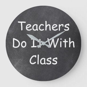 Teachers Class Teacher Chalkboard Design Geschenk  Große Wanduhr