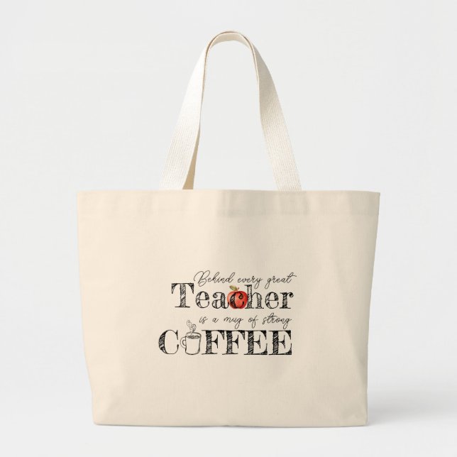 Teacher's Coffee Tote Bag Jumbo Stoffbeutel (Vorne)