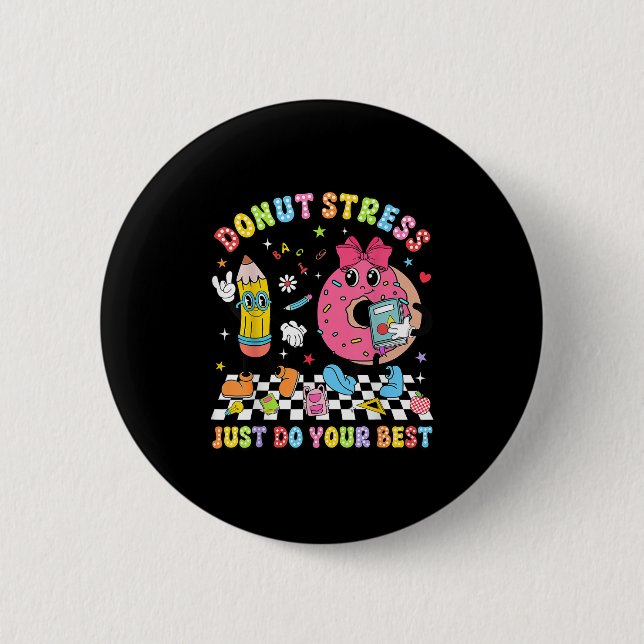 Teachers Donut Stress Just Do Your Test Day Boys G Button (Vorderseite)