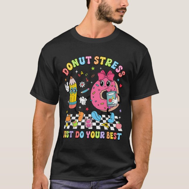Teachers Donut Stress Just Do Your Test Day Boys G T-Shirt (Vorderseite)