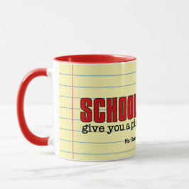 Teacher's Funny Piece of Mind Red and Yellow Name Tasse