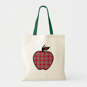 Teachers Kariertes Apple Book Tote Beutel Geschenk Tragetasche