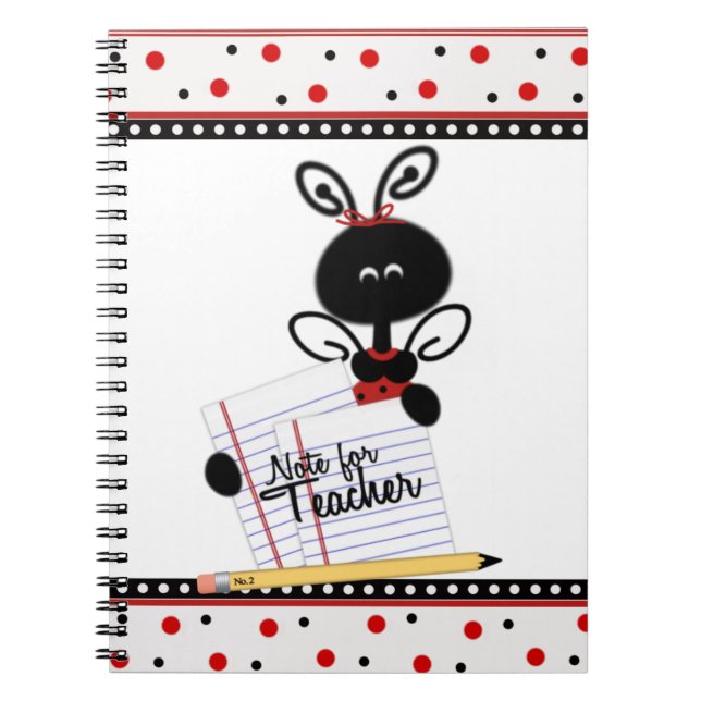 Teacher's Niedliches Ladybug-Notebook Notizblock (Vorderseite)