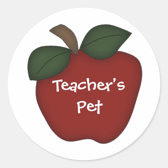 Teacher's Pet/Red Apple Runder Aufkleber (Vorderseite)