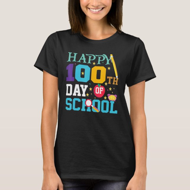 Teachers Pre K Kindergartens  Happy 100th Day Of S T-Shirt (Vorderseite)