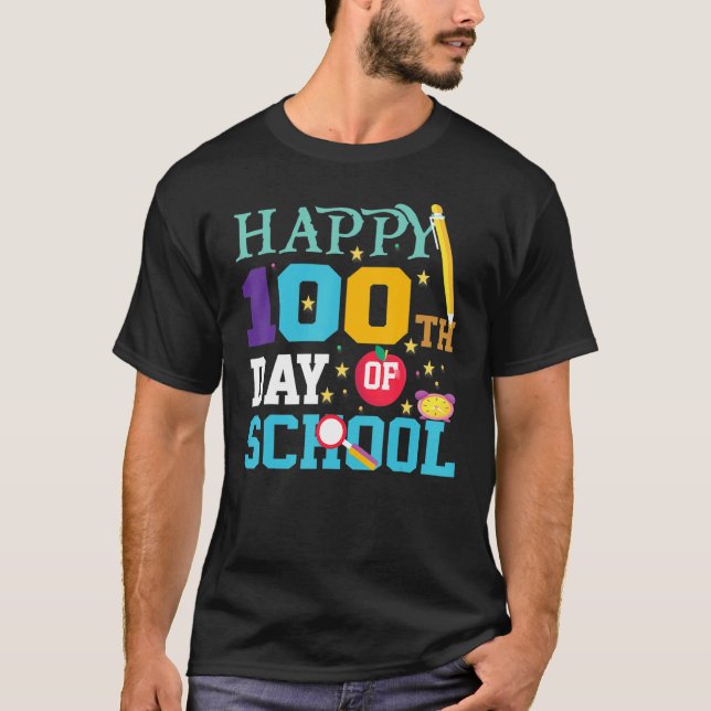 Teachers Pre K Kindergartens  Happy 100th Day Of S T-Shirt (Vorderseite)