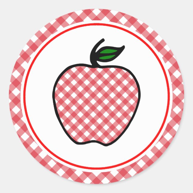 Teacher's Retro-Apple-Aufkleber Runder Aufkleber (Vorderseite)
