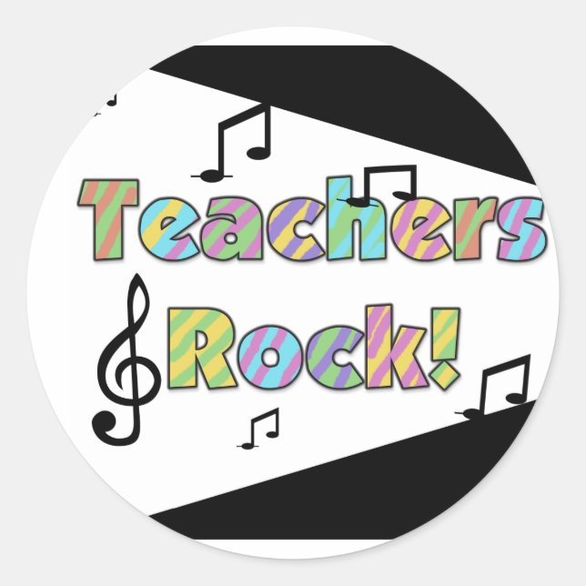Teachers Rock Tshirts und Geschenke Runder Aufkleber (Vorderseite)