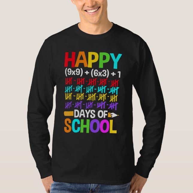 Teachers Students Happy 100 Days of School T-Shirt (Vorderseite)