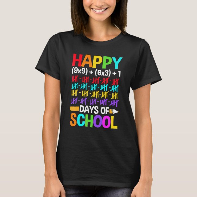 Teachers Students Happy 100 Days of School T-Shirt (Vorderseite)
