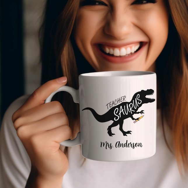 Teachersaurus Funny Teacher Dinosaurier Name T Rex Kaffeetasse (Teachersaurus)