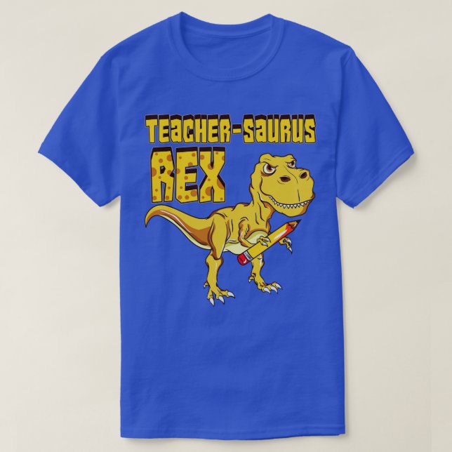 Teachersaurus Rex Dinosaurier-Liebhaber T-Shirt (Design vorne)