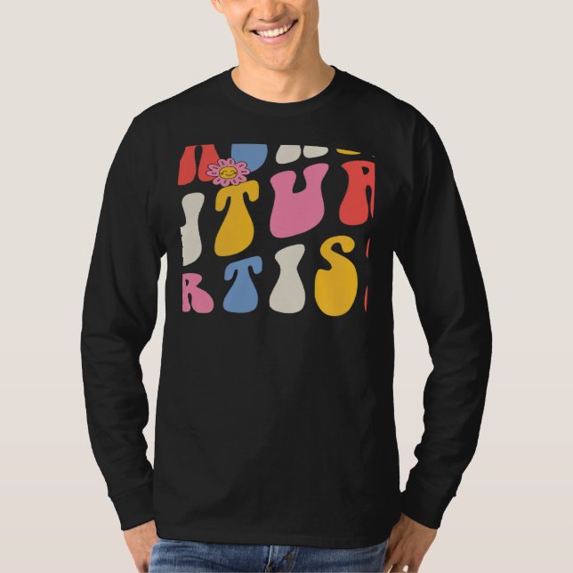 Teaching Future Artists Groovy Retro Back To Schoo T-Shirt (Vorderseite)