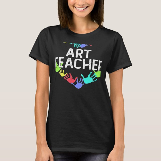 Teaching Future Artists Retro Teacher Back to scho T-Shirt (Vorderseite)