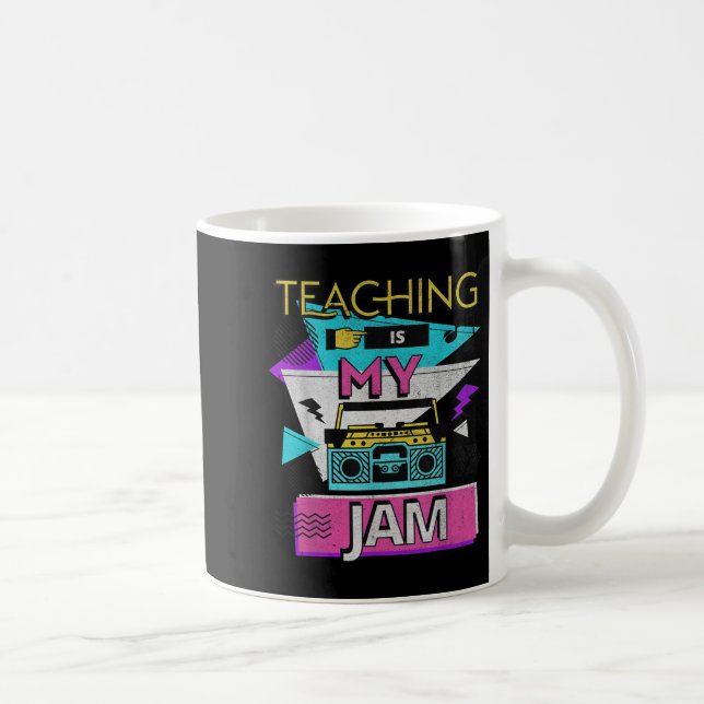 Teaching Is My Jam Funny Retro Teacher Back To Sch Kaffeetasse (Rechts)
