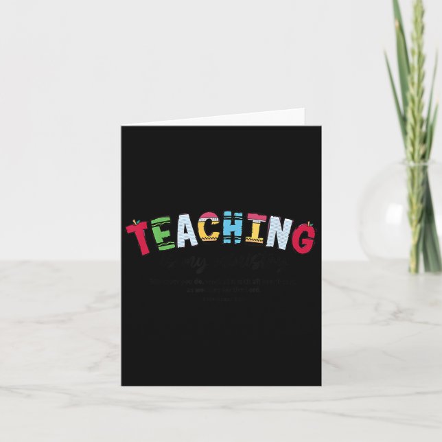 Teaching Is My Ministry Christian Teacher Bible Ve Karte (Vorderseite)
