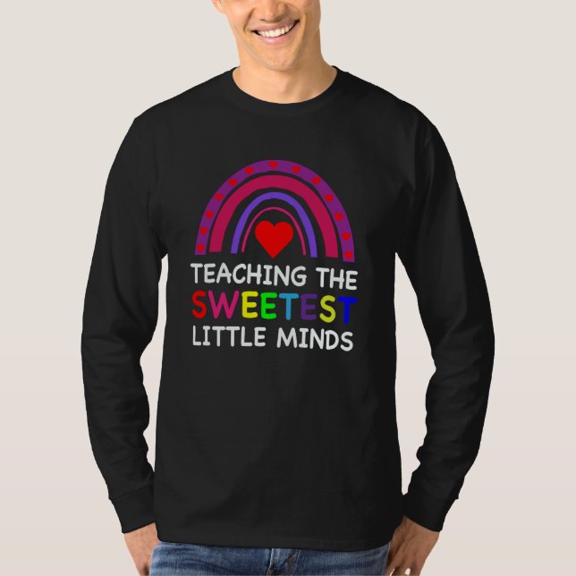 Teaching The Sweetest Little Minds Teacher Valenti T-Shirt (Vorderseite)