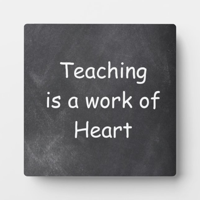 Teaching Work Heart Chalkboard Design Geschenk Ide Fotoplatte (Vorderseite)