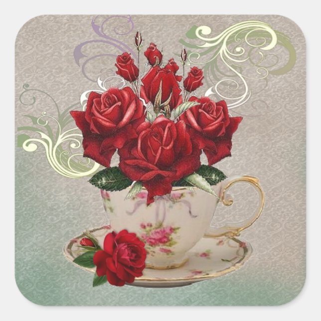 Teacup 3 Aufkleber (Vorderseite)