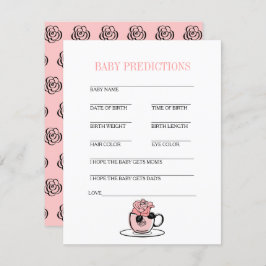 Teacup & Blume Kinderdusche Baby Predication Game Einladung