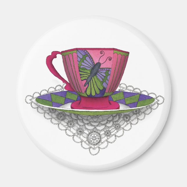 Teacup Butterfly Magnet (Vorne)