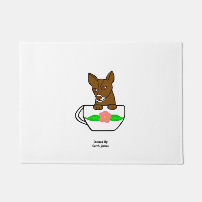 Teacup Chihuahua Door Mat Fußmatte (Vorderseite)